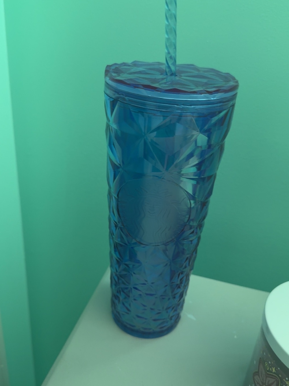 Starbucks Blue Crystal Tumbler with Straw